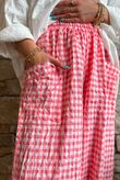 Nonni Gingham Shelby Barrel Pant Sherbet Coral